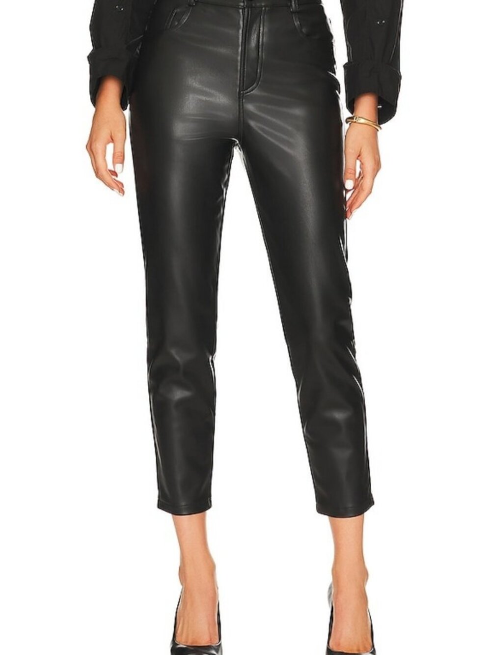 LBLC the Label Robin Faux Leather Cropped Pant Black Size M